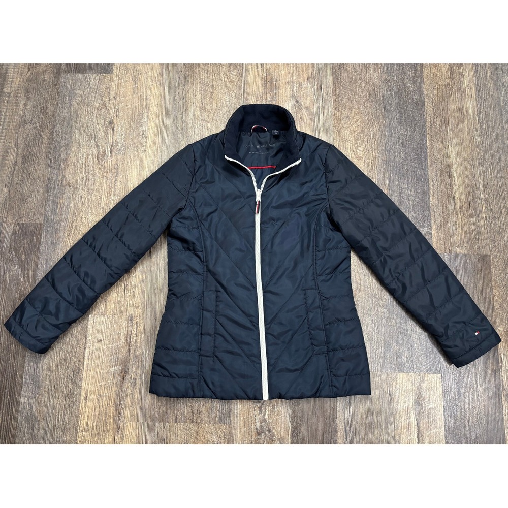 Tommy Hilfiger Womens Navy Blue 3-in-1 All Weather System Puffer Jacket Small